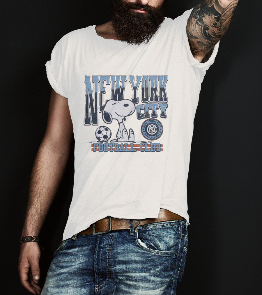 Peanuts Snoopy New York City Football Club Soccer Collaboration T-Shirt