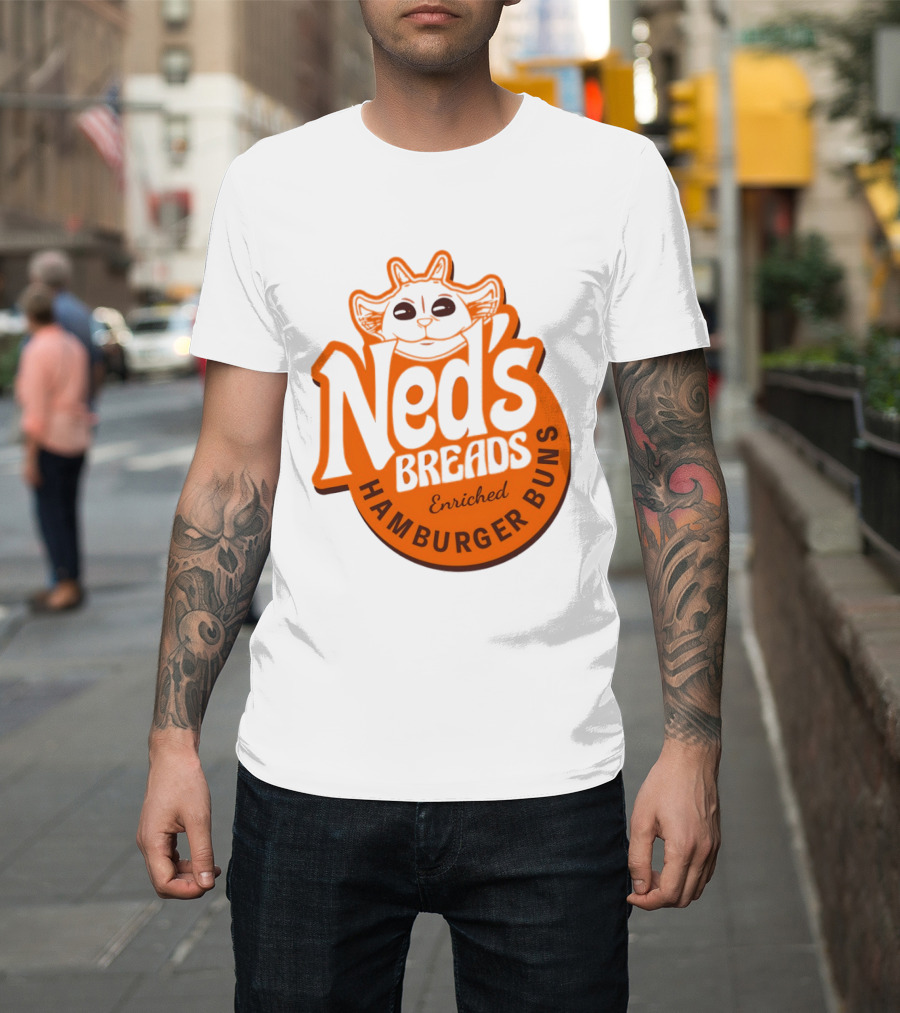 Ned's Breads Enriched Hamburger Buns Cat T-Shirt