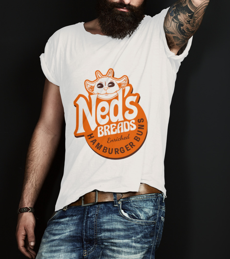 Ned's Breads Enriched Hamburger Buns Cat T-Shirt