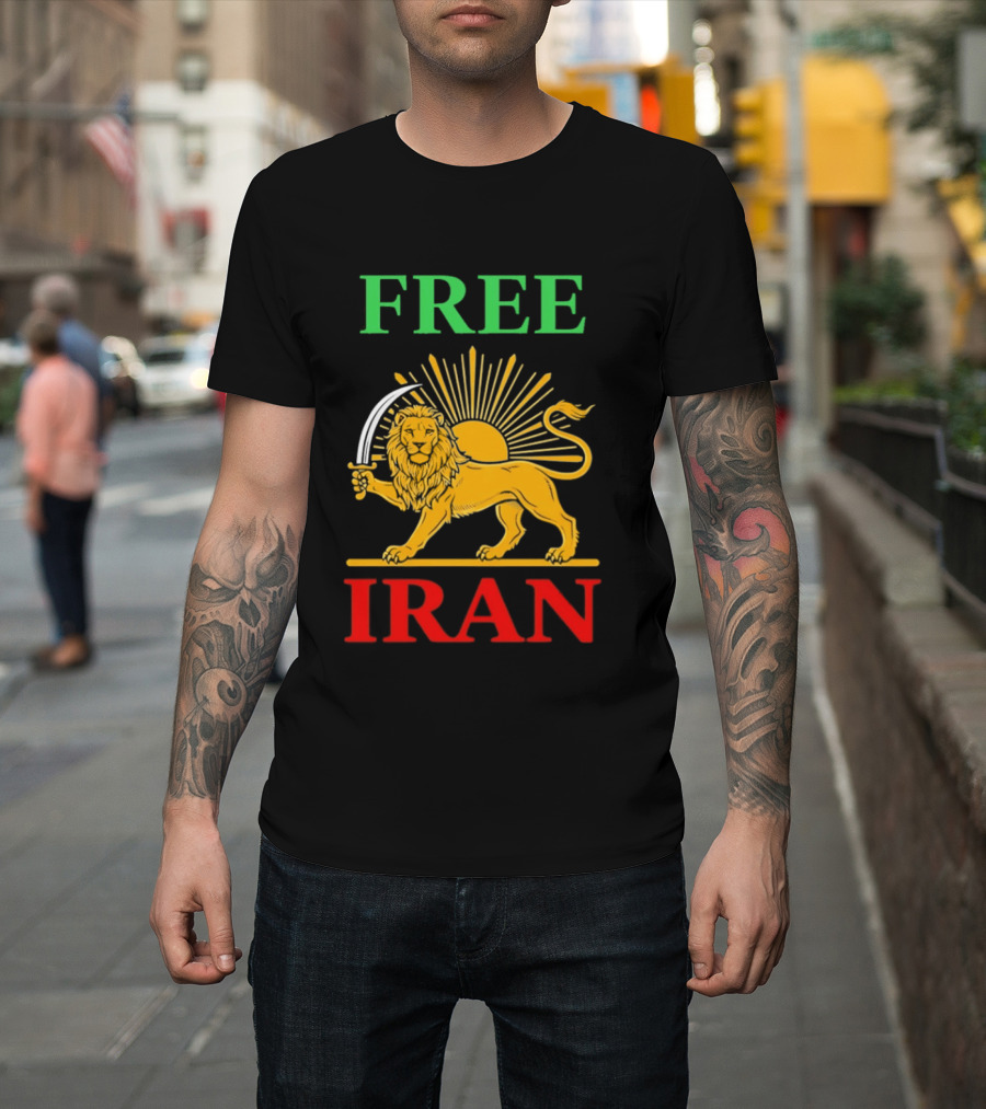 Free Iran Lion And Sun Shir O Khorshid T-Shirt