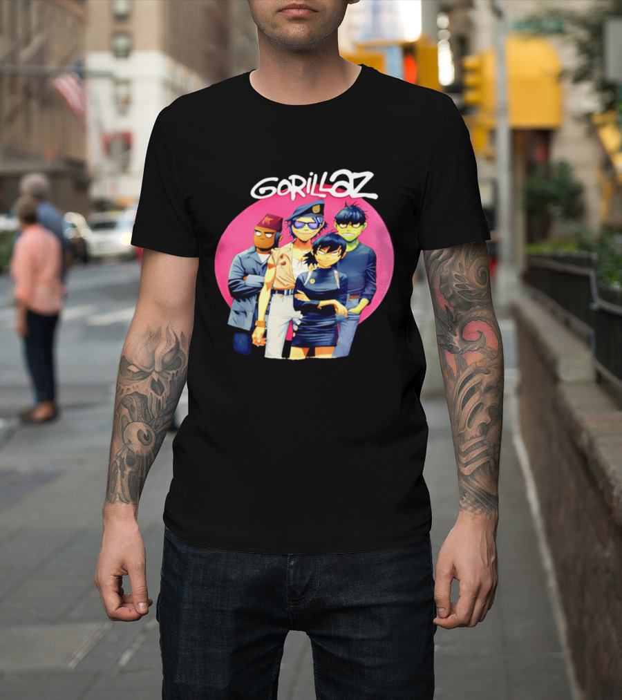 Gorillaz Cartoon Band Characters Group T-Shirt