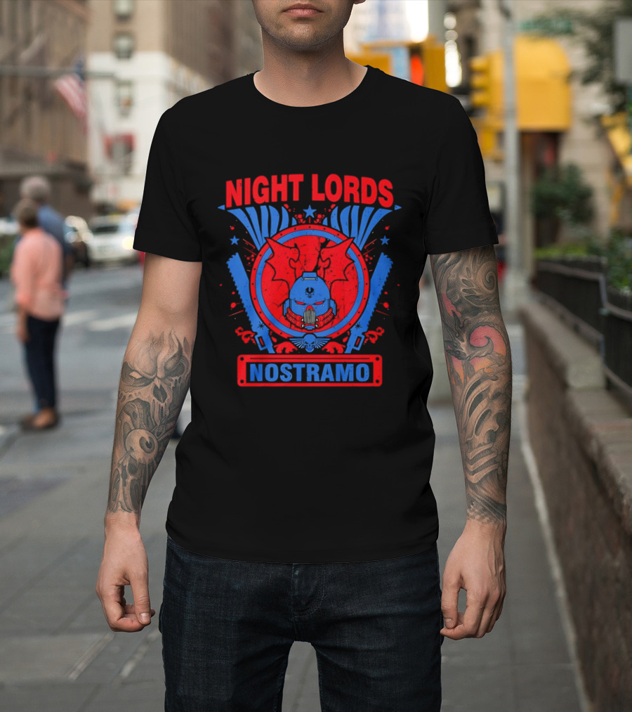 Night Lords Nostramo Crest Warp Chainsaw Iconography T-Shirt