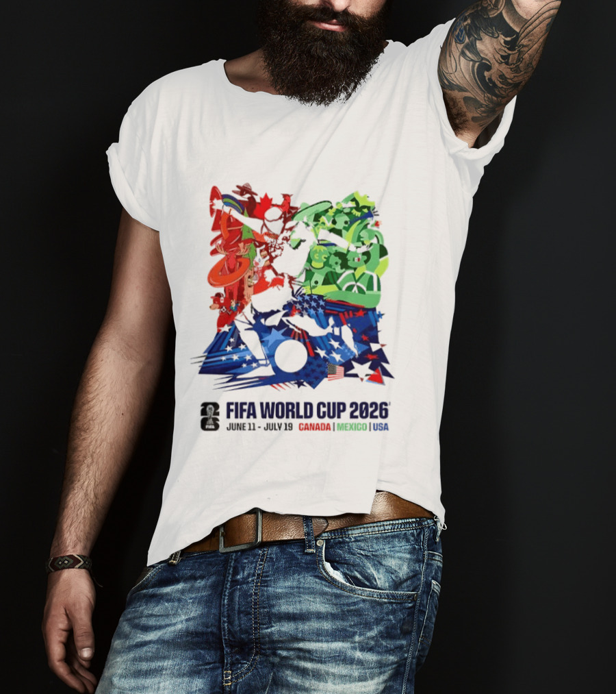 FIFA World Cup 2026 June 11 July 19 Canada Mexico USA T-Shirt