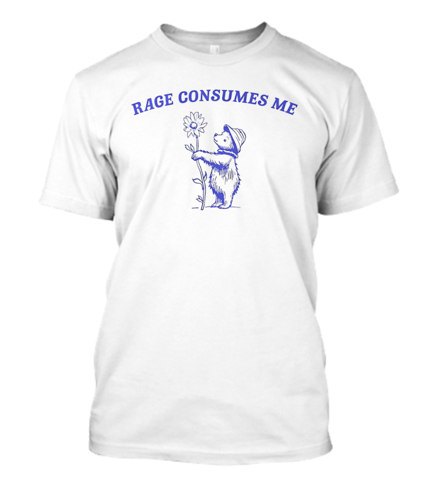 Rage Consumes Me Bear With Flower T-Shirt