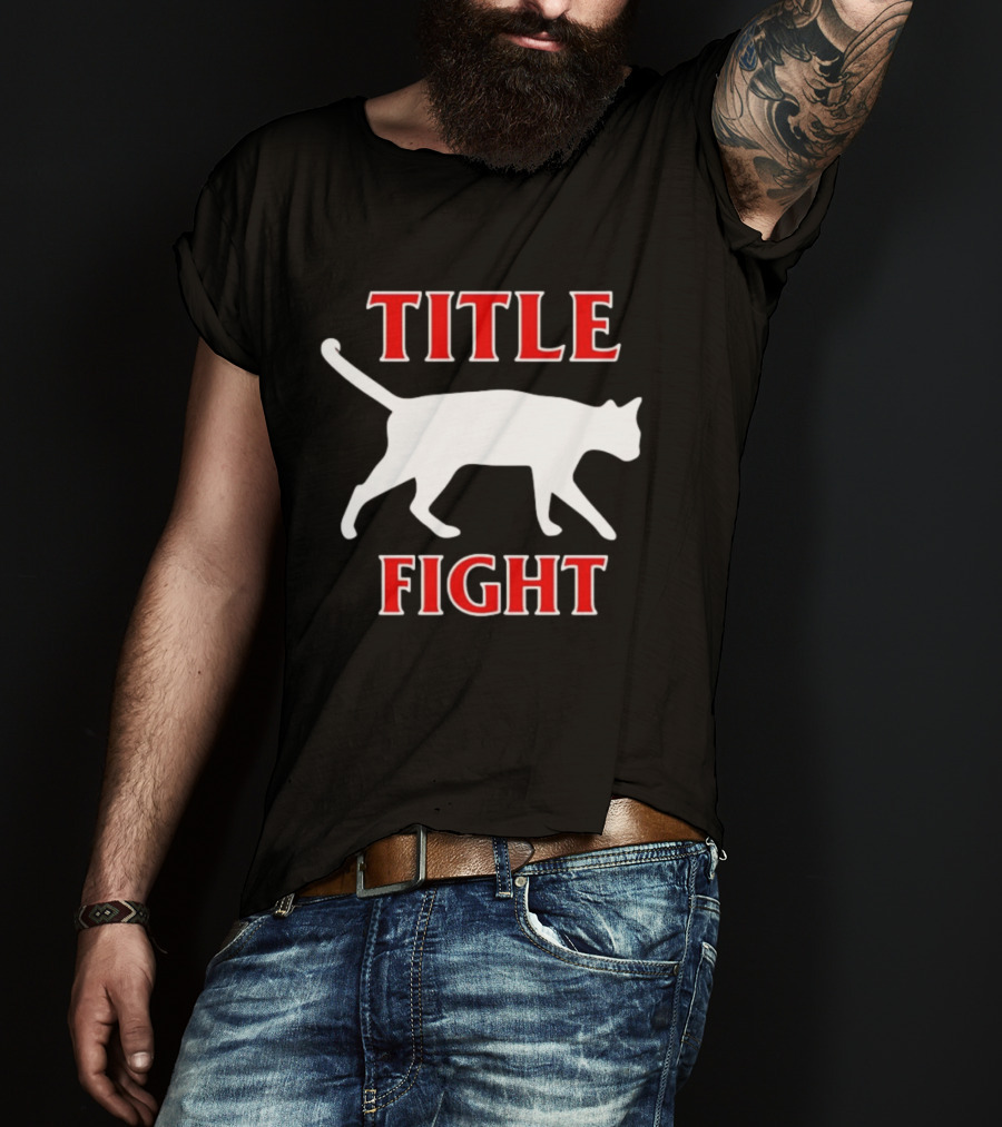 Title Fight Cat Silhouette Bold Red T-Shirt