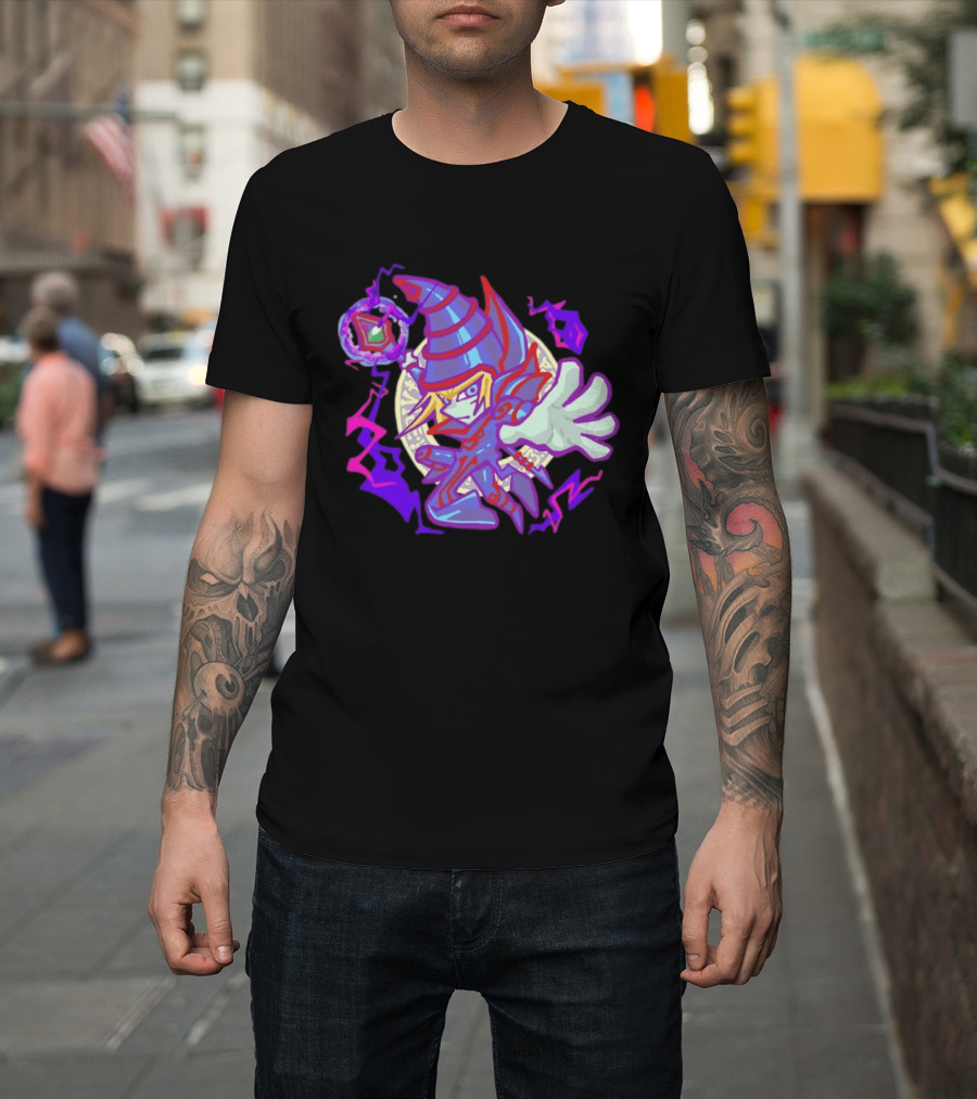 Dark Magician Yu Gi Oh Chibi Style Illustration Mystic Energy Sphere T-Shirt