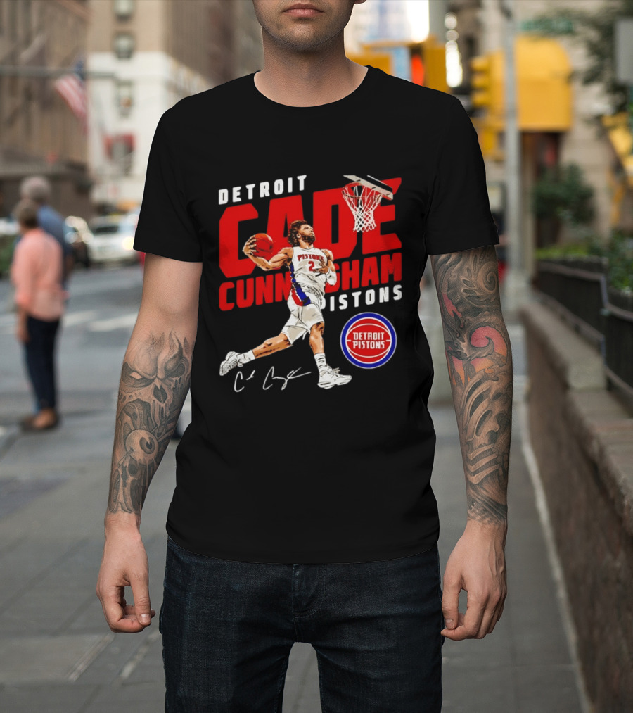 Detroit Pistons Cade Cunningham Windmill Dunk T-Shirt