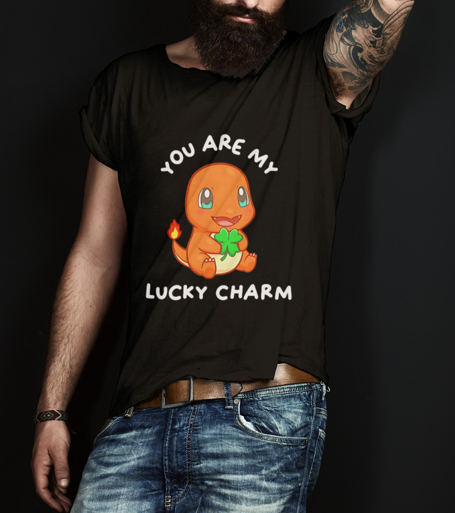 You Are My Lucky Charm Pokemon Charmander Clover Image T-Shirt