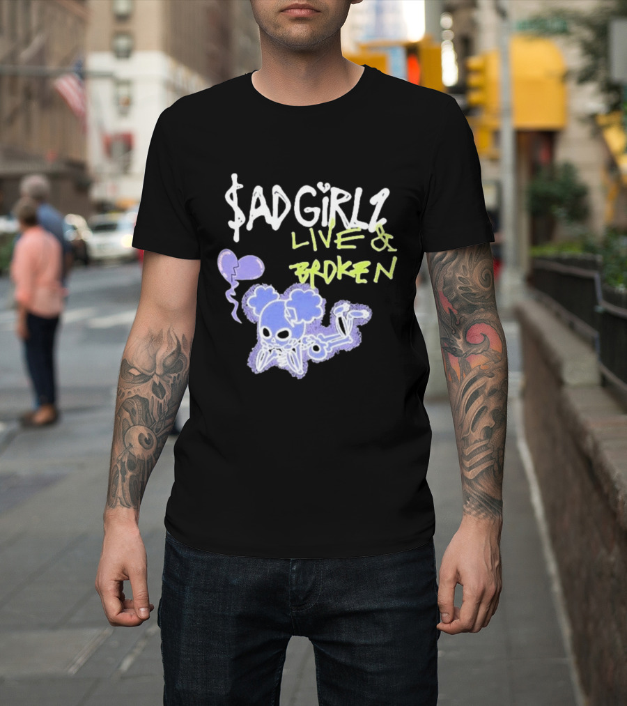 Junior H Sadgirlz Live And Broken Tour 2025 Skeleton Balloon T-Shirt