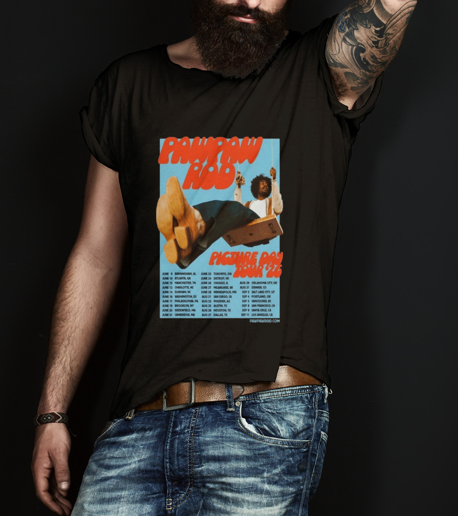 PawPaw Rod Picture Day Tour 2026 Concert Dates And Locations T-Shirt