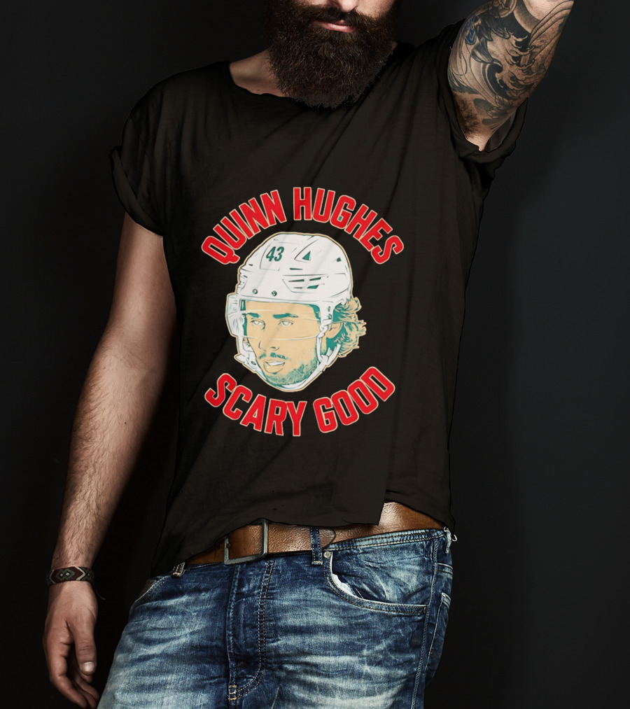 Quinn Hughes Scary Good Hockey 43 T-Shirt