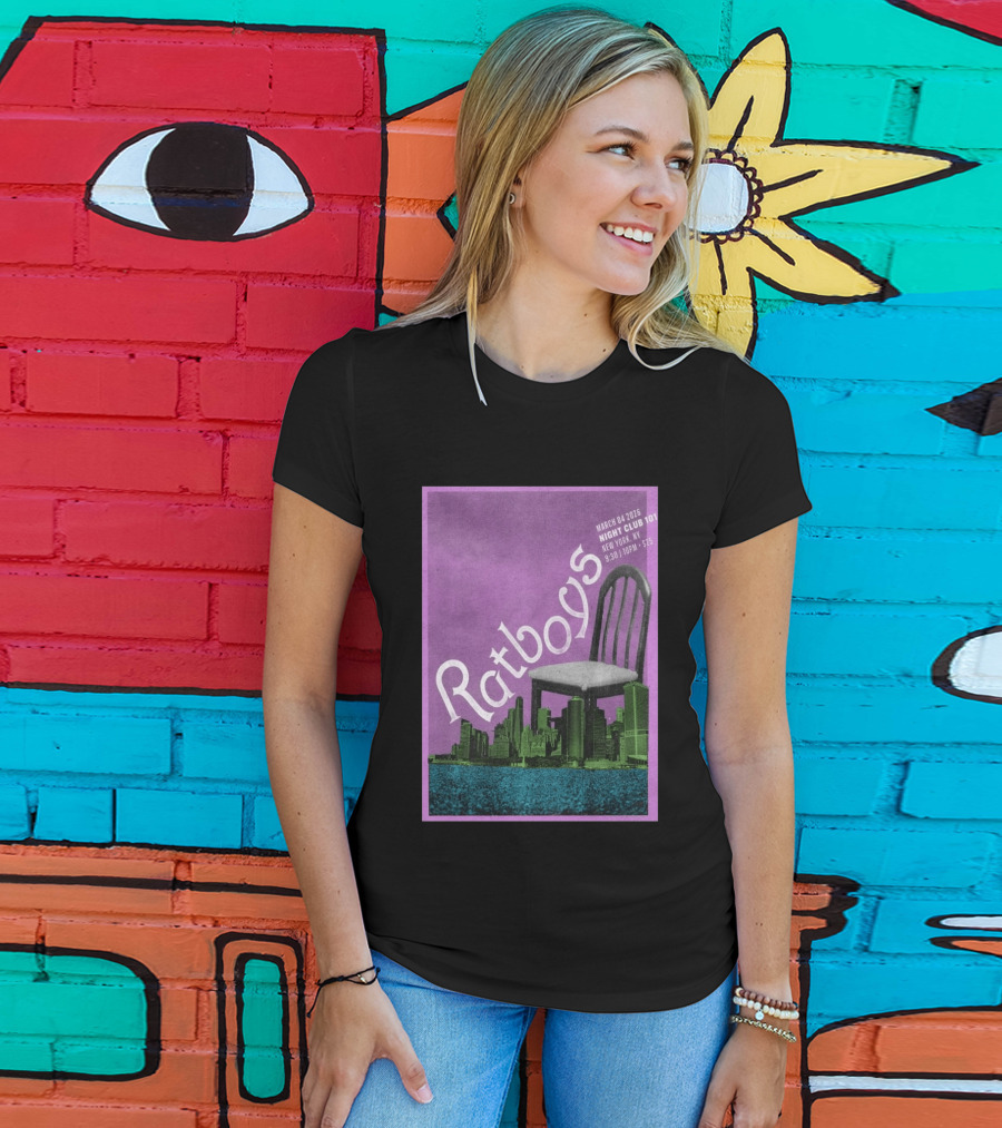 Ratboys March 4 2026 Night Club 101 New York NY Concert Event Chair Cityscape T-Shirt