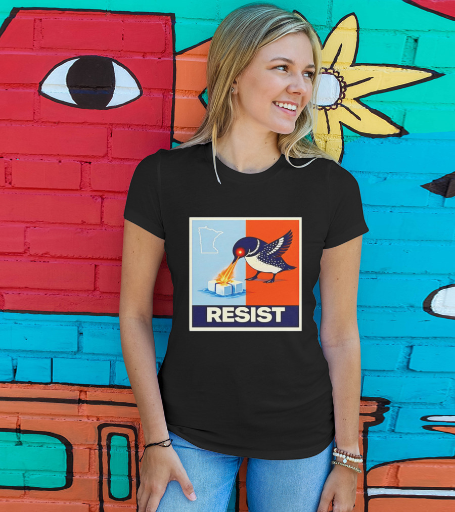 Resist Minnesota Loon Melting ICE Protest T-Shirt