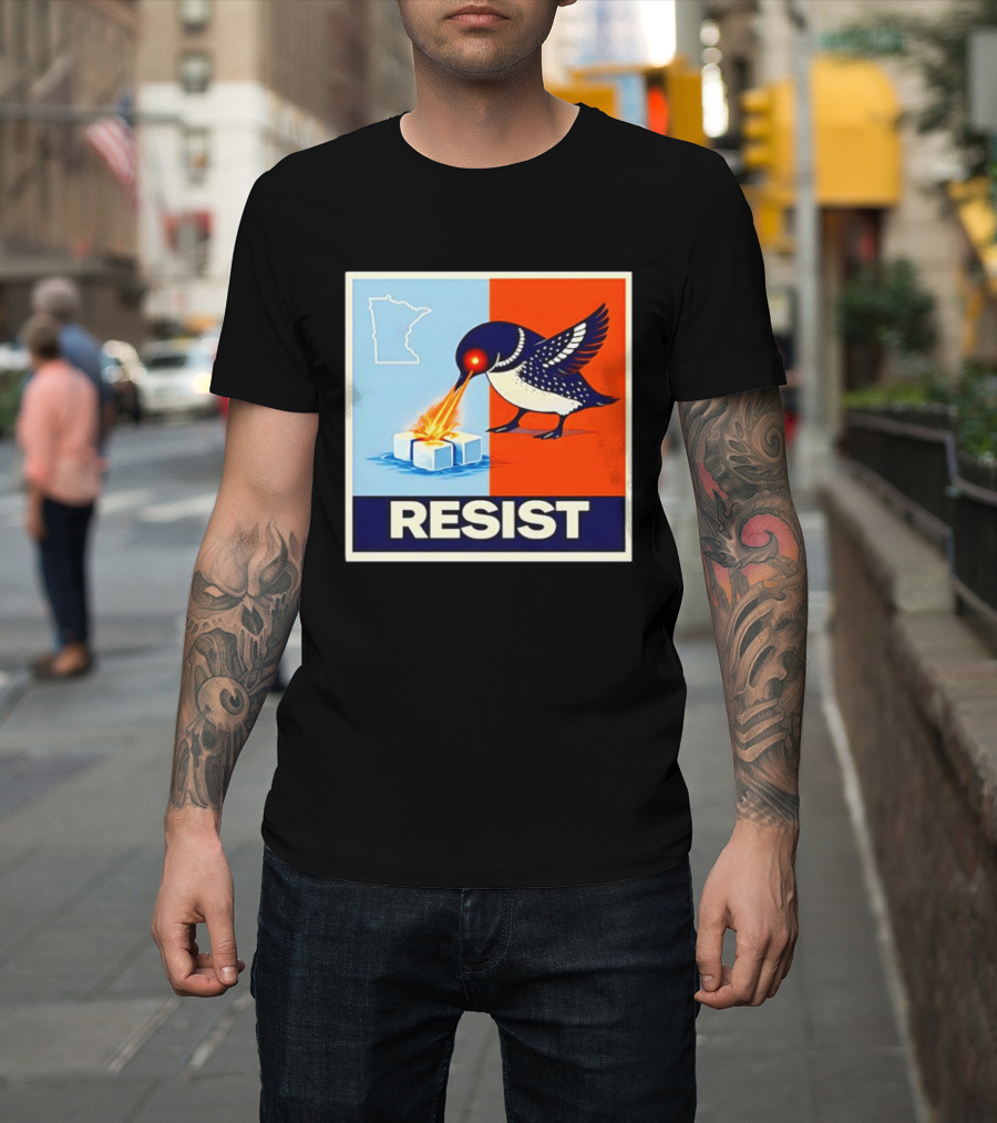Resist Minnesota Loon Melting ICE Protest T-Shirt