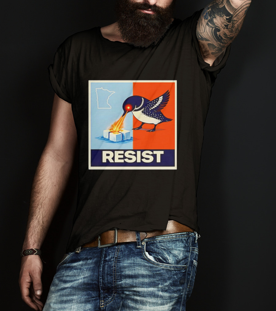 Resist Minnesota Loon Melting ICE Protest T-Shirt