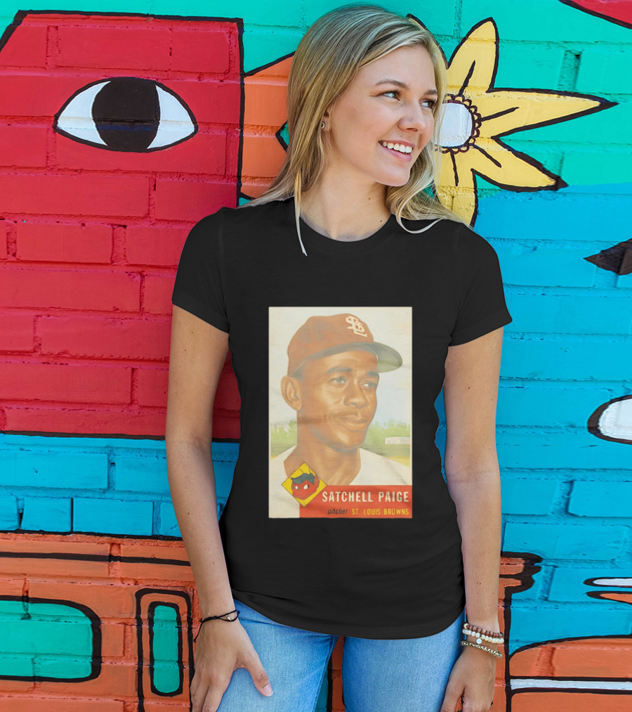Satchell Paige 1953 Topps St. Louis Browns Pitcher Baseball Card T-Shirt