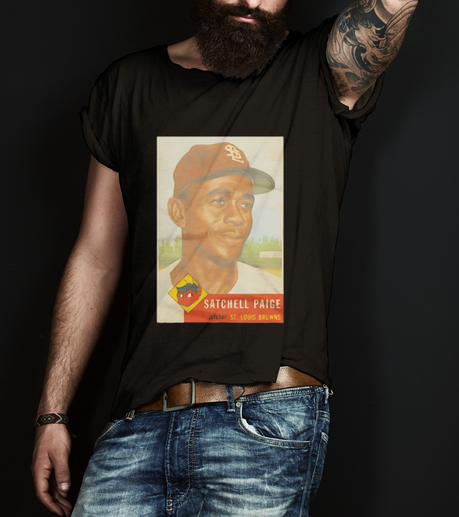 Satchell Paige 1953 Topps St. Louis Browns Pitcher Baseball Card T-Shirt