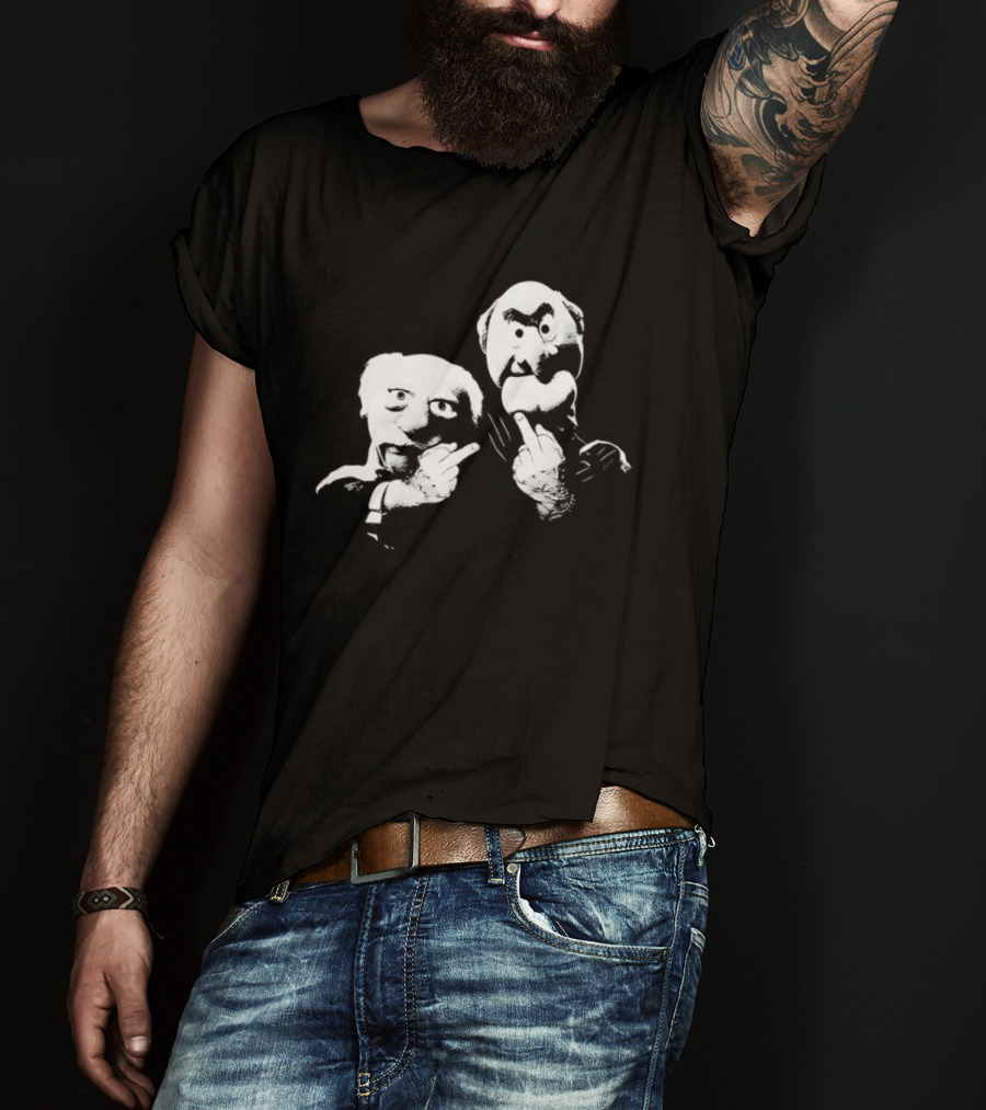 Statler And Waldorf Middle Finger Humor Icon Pair T-Shirt