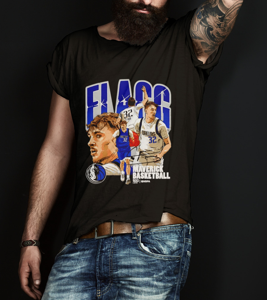 Maverick Basketball Cooper Flagg Dallas NBA 32 Collage T-Shirt