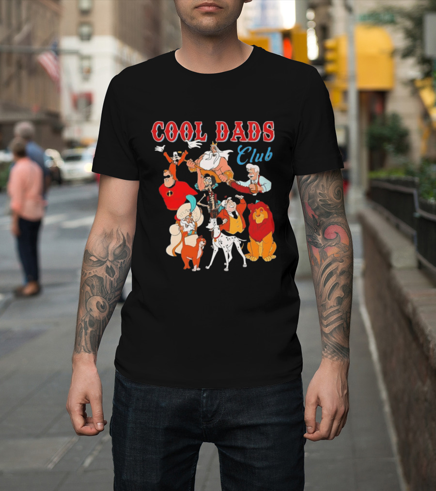 Cool Dads Club Disney Cartoon Characters Magic Fathers Pixar Animation T-Shirt