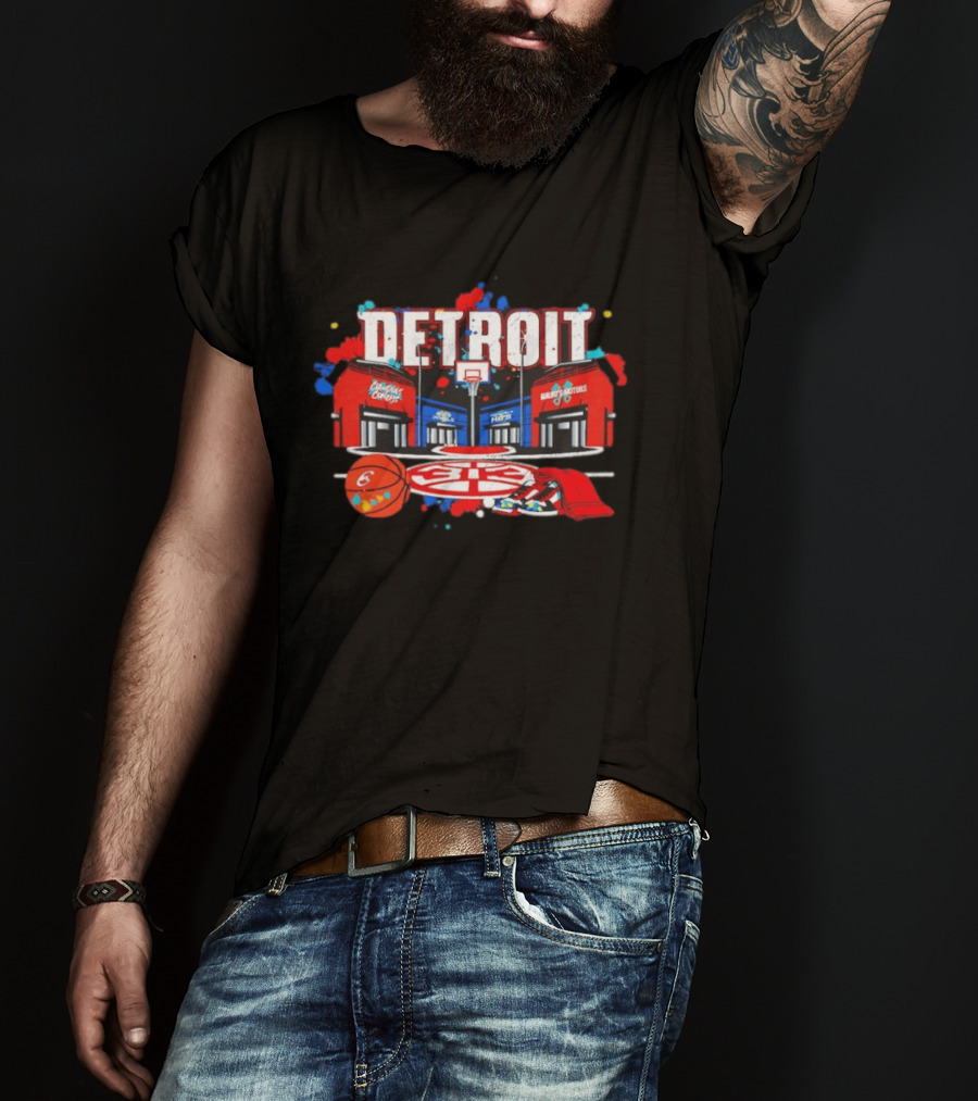 Detroit Pistons Basketball City Hoops Hooper Streetstyle Murphy's Motors Court Game T-Shirt