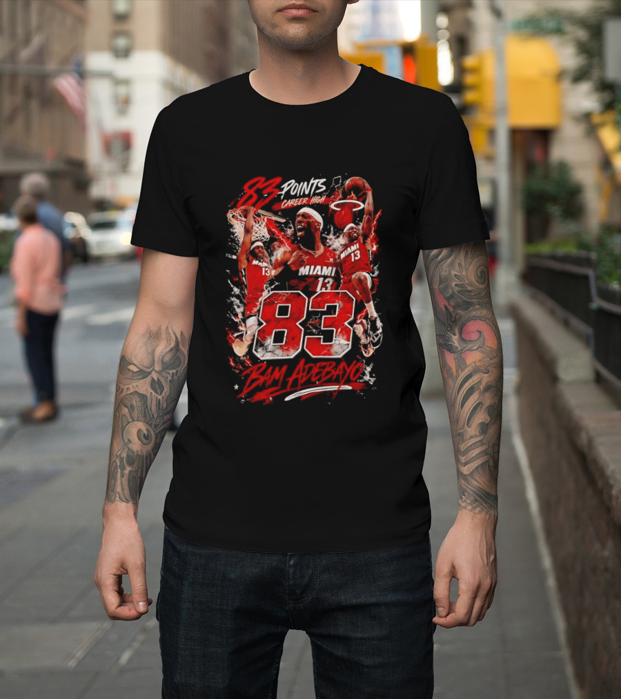 Bam Adebayo Miami 83 Points Career High Player Collage T-Shirt