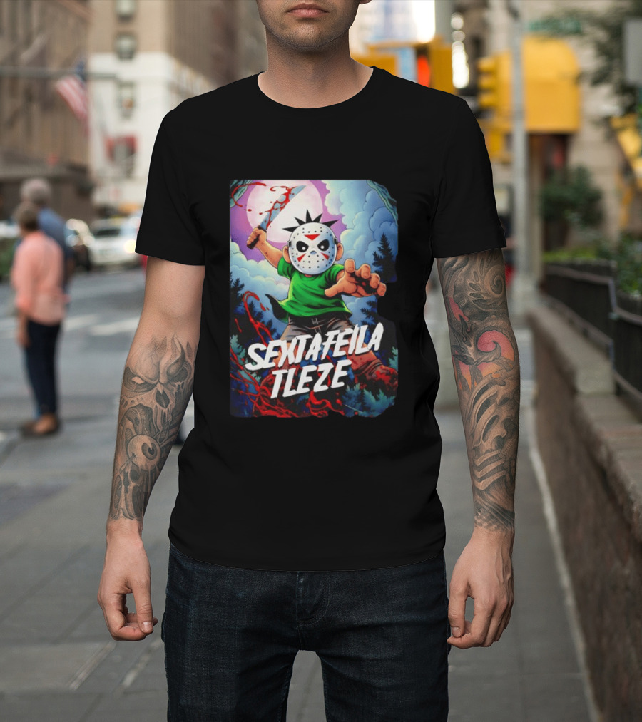 Jason Voorhees Sexta Feila Tleze Chibi Masked Character With Knife T-Shirt