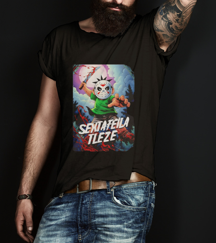Jason Voorhees Sexta Feila Tleze Chibi Masked Character With Knife T-Shirt