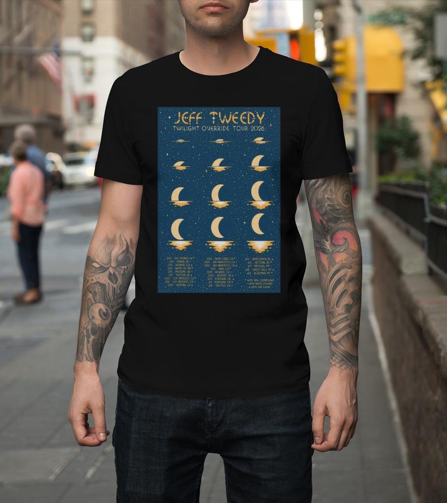 Jeff Tweedy Twilight Override Tour 2026 Des Moines Denver Chicago Portland Seattle San Francisco Los Angeles Albuquerque Victoria Bozeman T-Shirt