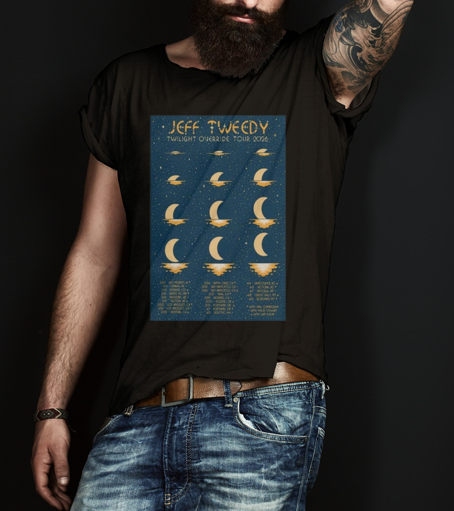 Jeff Tweedy Twilight Override Tour 2026 Des Moines Denver Chicago Portland Seattle San Francisco Los Angeles Albuquerque Victoria Bozeman T-Shirt