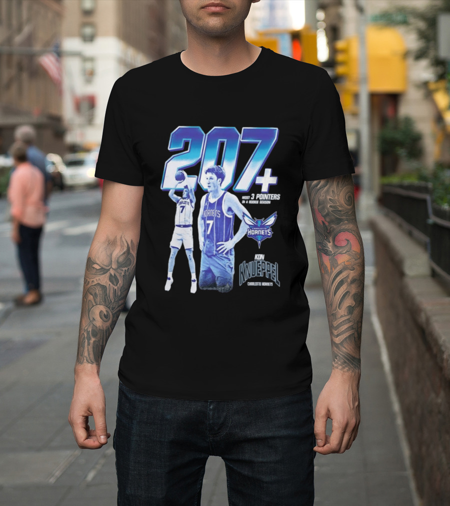 207+ Most 3 Pointers In NBA Rookie Season Kon Knueppel Charlotte Hornets T-Shirt