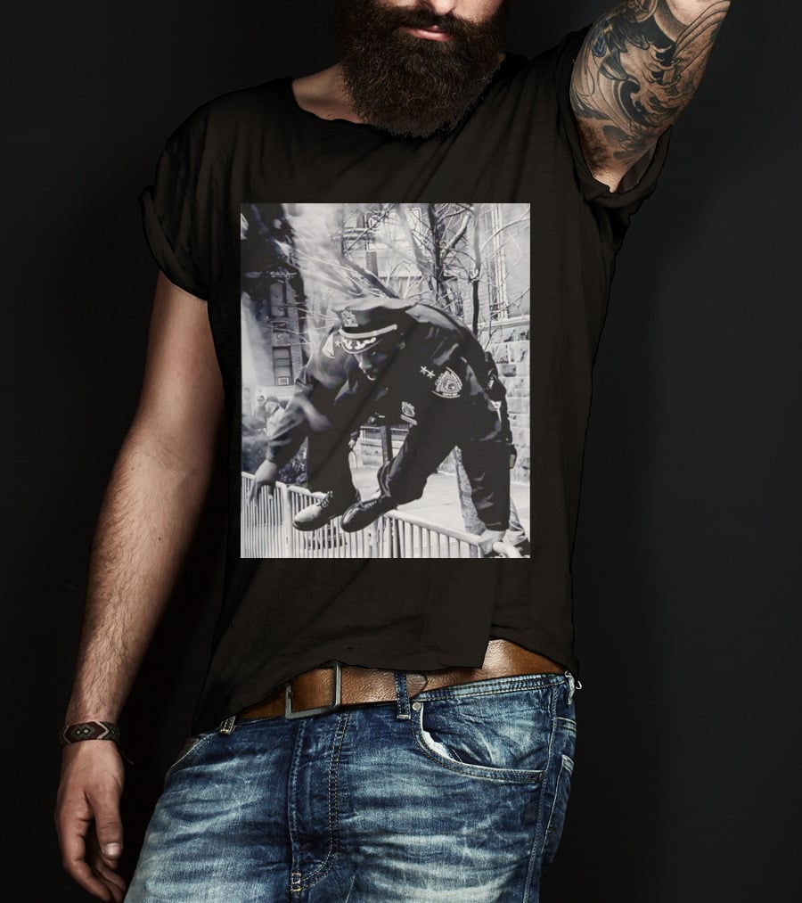 Chief Aaron Edwards American Hero Police Officer Jumping Fence T-Shirt