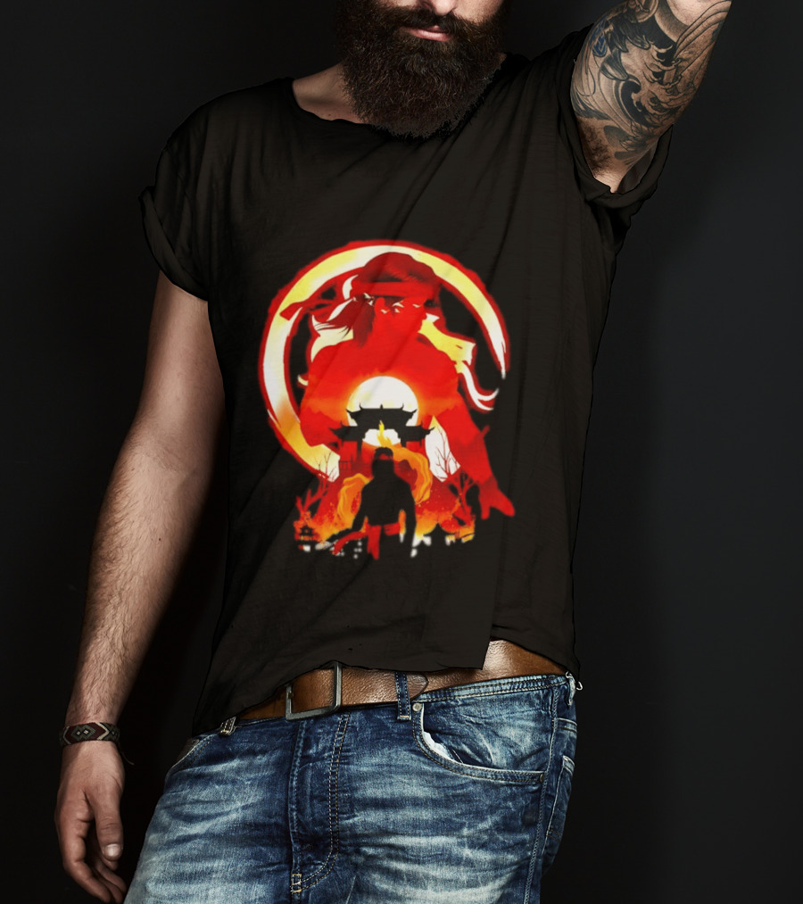 Liu Kang Mortal Kombat Dragon Circle Fire Temple Scene T-Shirt