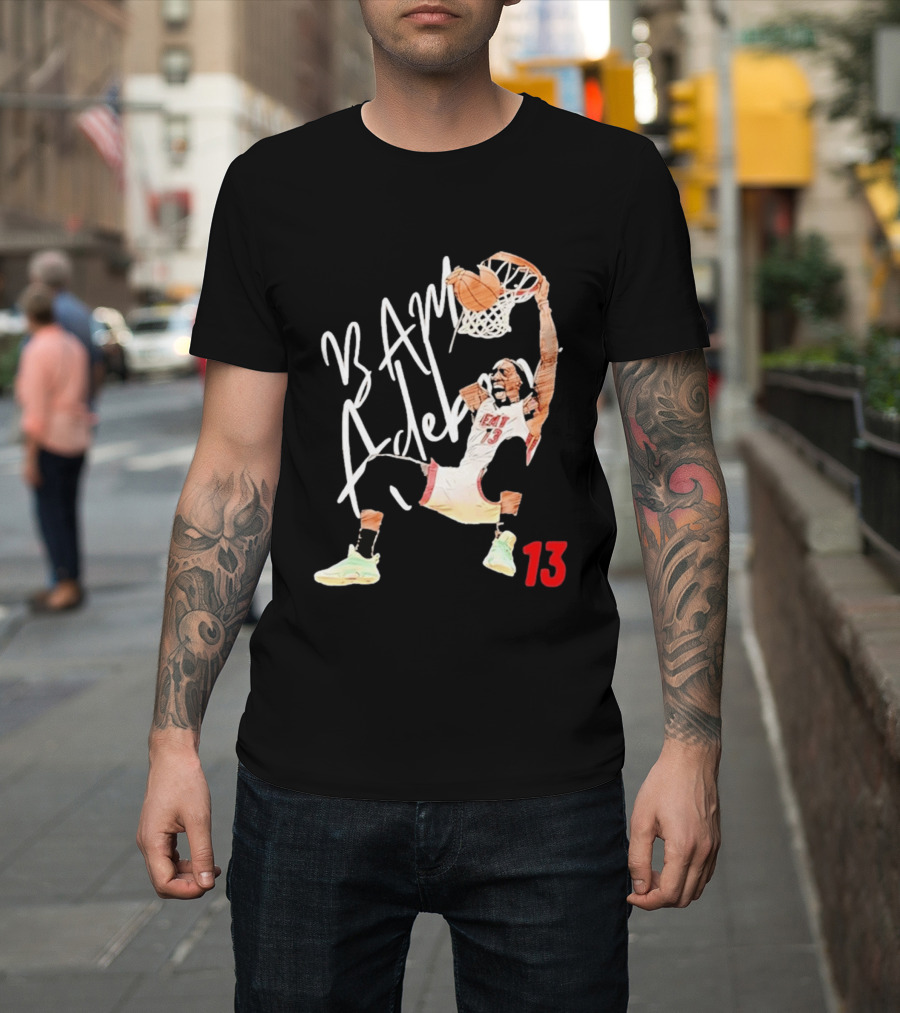 Bam Adebayo Miami Heat 13 Dunk Cartoon Basketball T-Shirt
