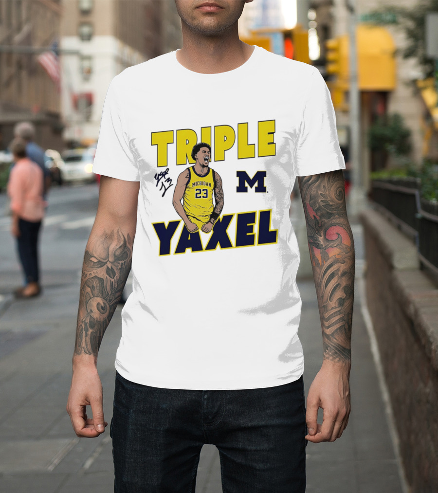 Michigan Wolverines Triple Yaxel Basketball Number 23 T-Shirt