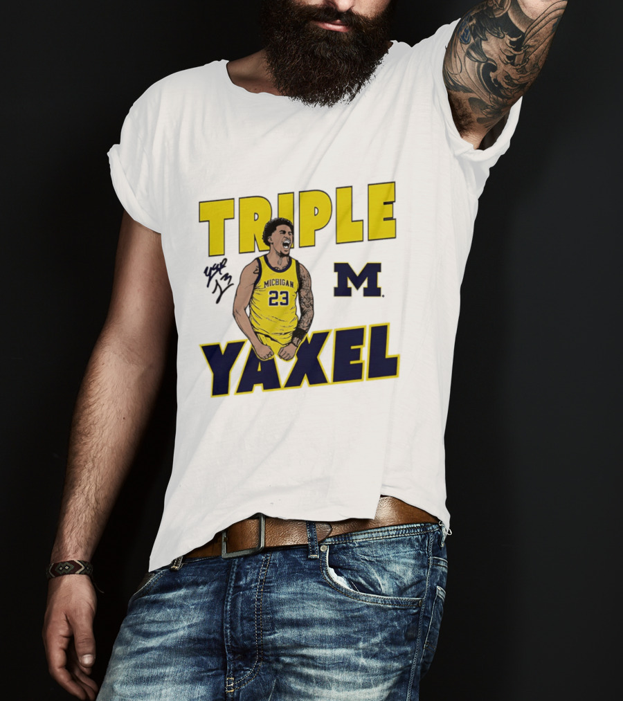 Michigan Wolverines Triple Yaxel Basketball Number 23 T-Shirt