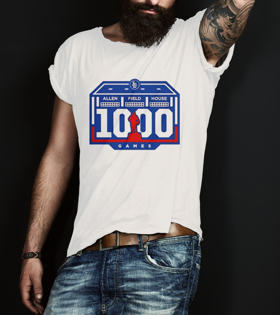 Kansas Jayhawks Allen Fieldhouse 1000 Games Celebration T-Shirt