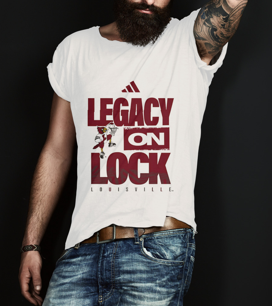Louisville Cardinals Legacy On Lock Adidas Basketball T-Shirt