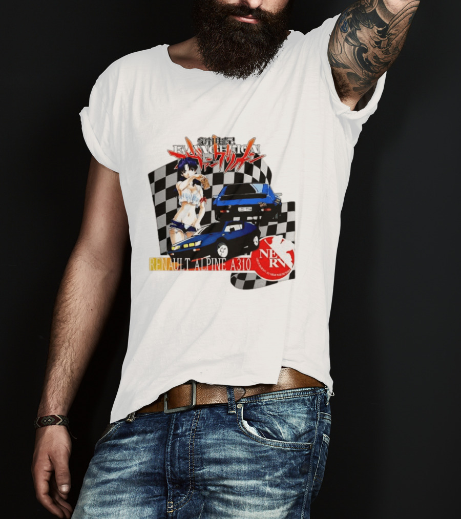 Neon Genesis Evangelion NERV Renault Alpine A310 Racing Anime T-Shirt