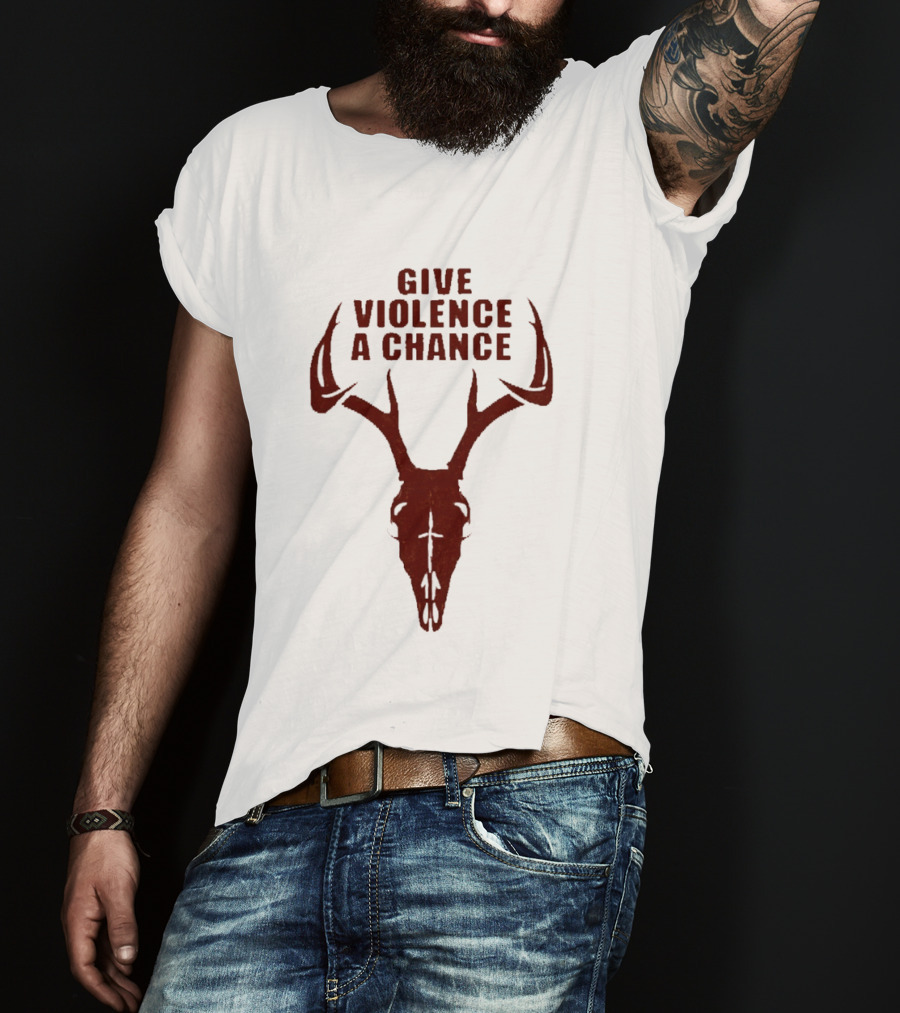 Give Violence A Chance 2026 Antler Skull T-Shirt