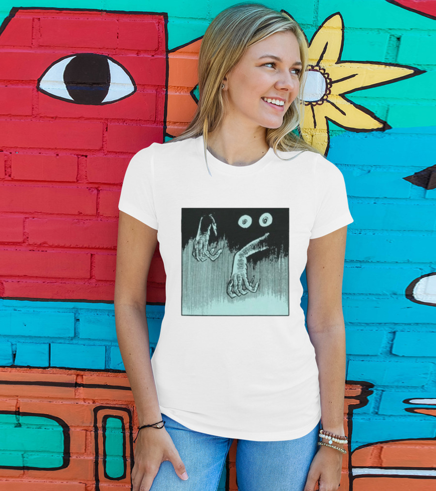 Creepy Eyes And Clawed Hands Emerging From Darkness T-Shirt