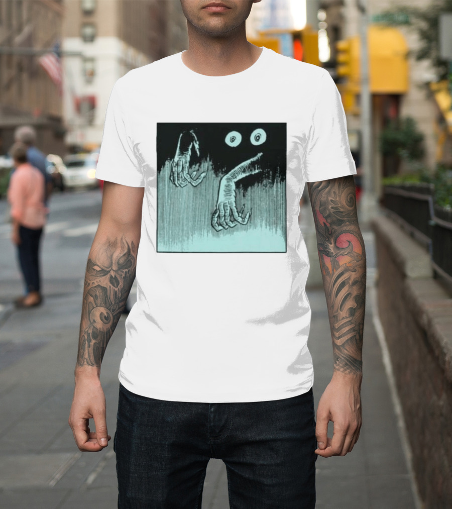 Creepy Eyes And Clawed Hands Emerging From Darkness T-Shirt