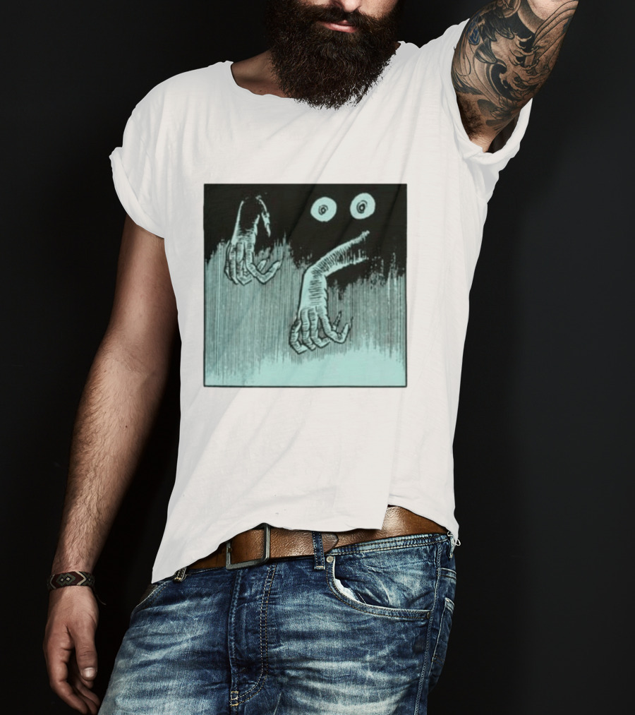 Creepy Eyes And Clawed Hands Emerging From Darkness T-Shirt