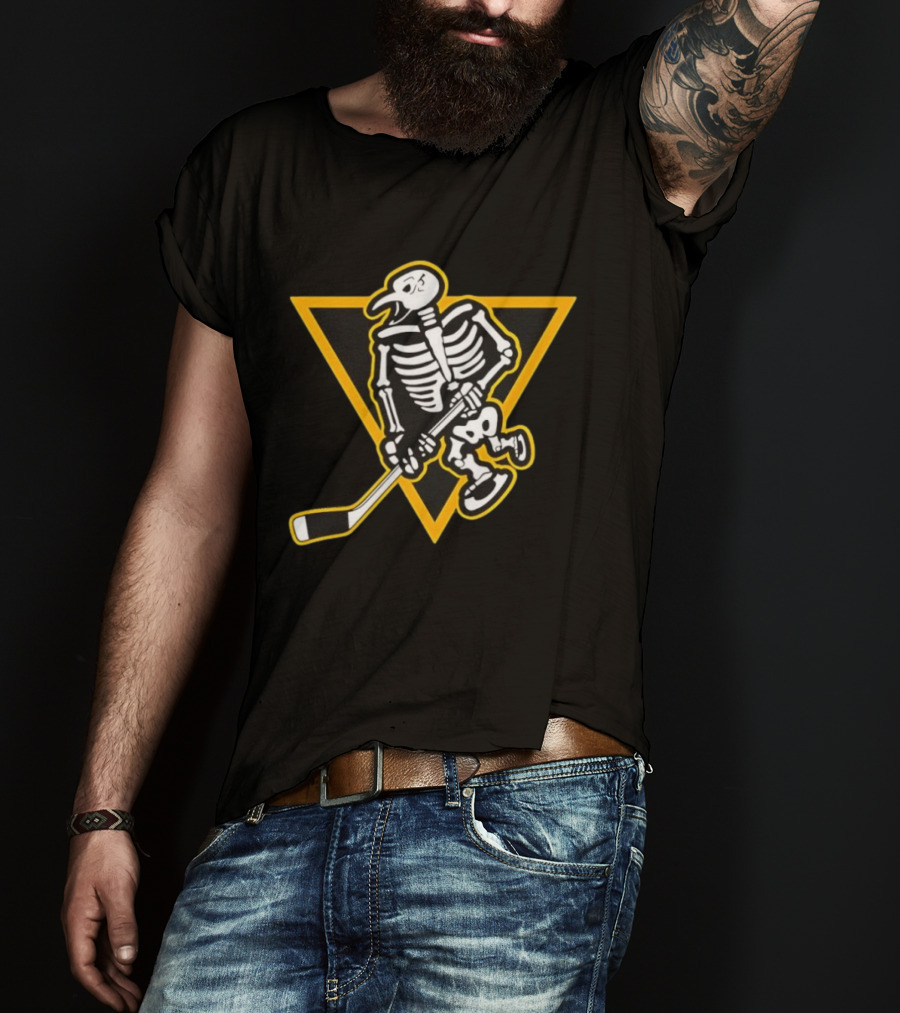 Pittsburgh Penguins Skeleton Hockey NHL Skull T-Shirt