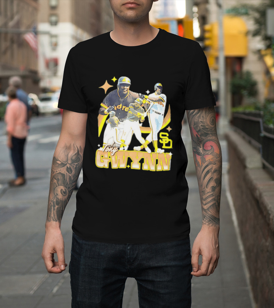 San Diego Padres Tony Gwynn Baseball Legend Collage T-Shirt