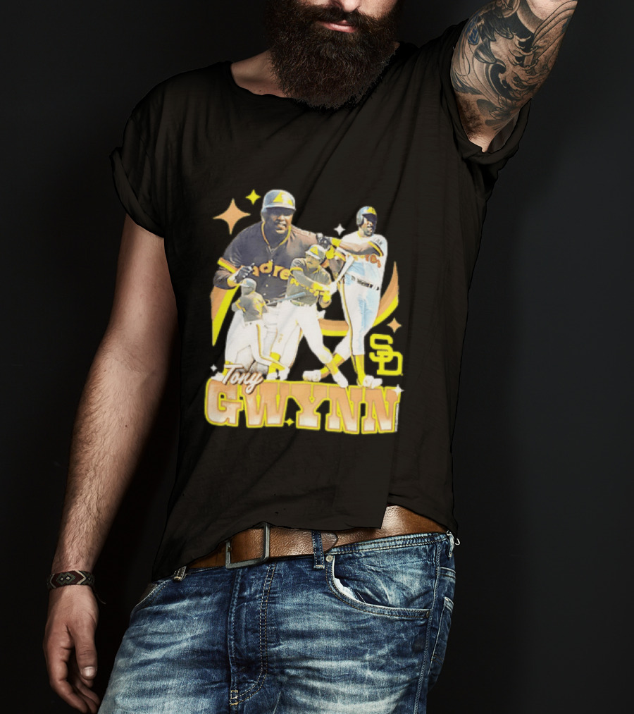 San Diego Padres Tony Gwynn Baseball Legend Collage T-Shirt