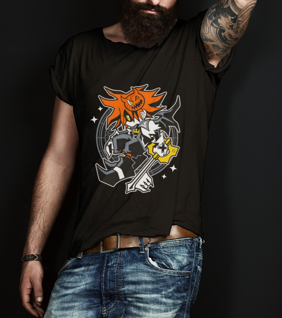 Sora Kingdom Hearts Halloween Trick Or Treat Pumpkin Warrior Magic Keyblade T-Shirt