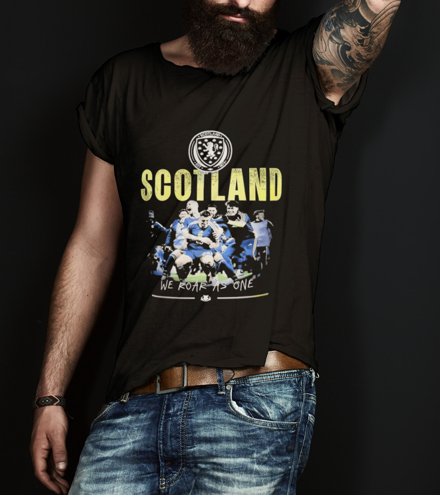 Scotland We Roar As One Team Spirit Rugby Union T-Shirt