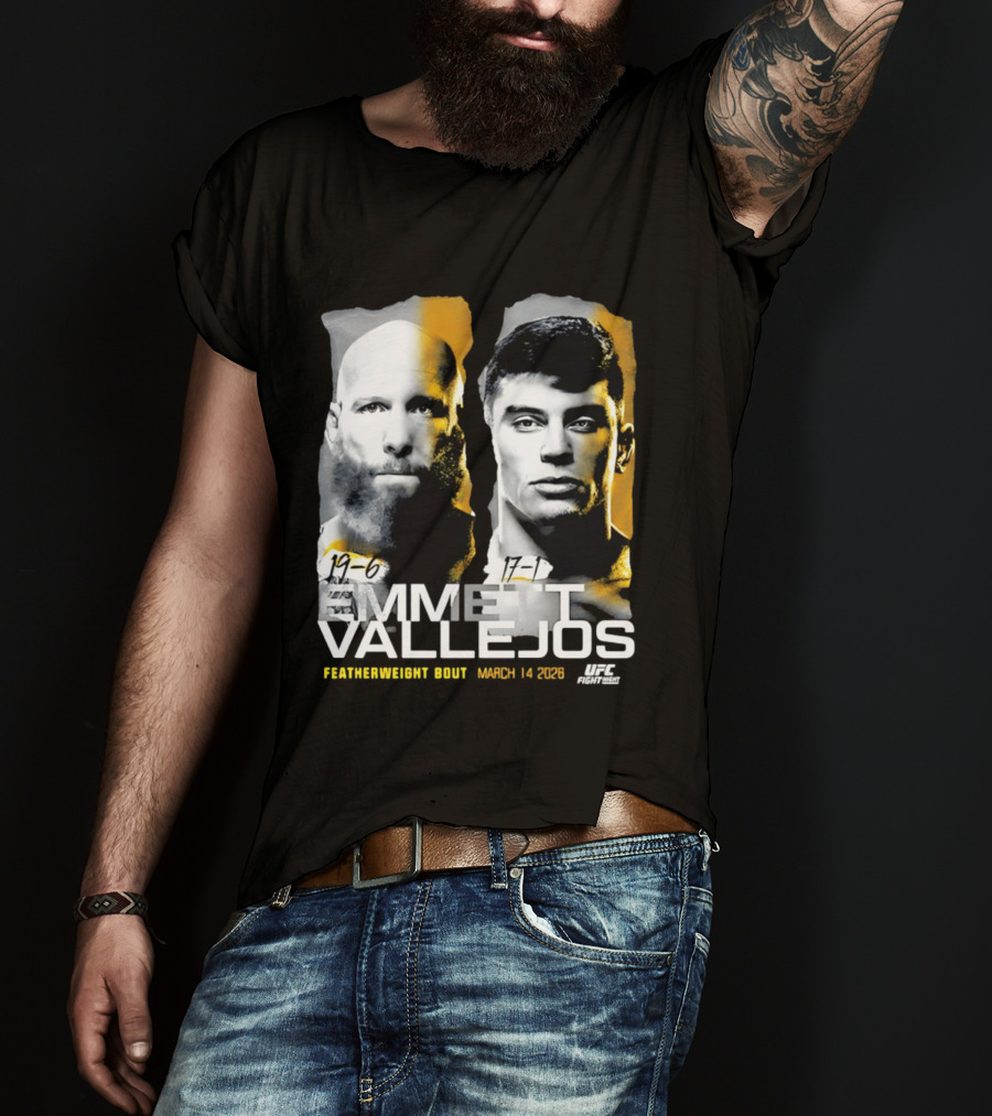 UFC Fight Night Emmett Vallejos Featherweight Bout March 2026 T-Shirt