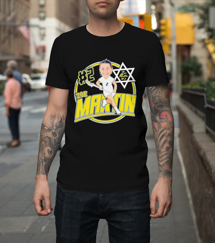 Zoe Martin #2 Lacrosse Caricature Michigan 2026 T-Shirt